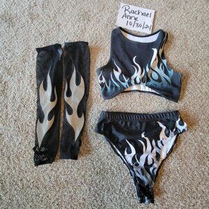 *SOLD* Freedom Rave Wear Fuego Set + Club Exx Reflective Gloves (EUC)